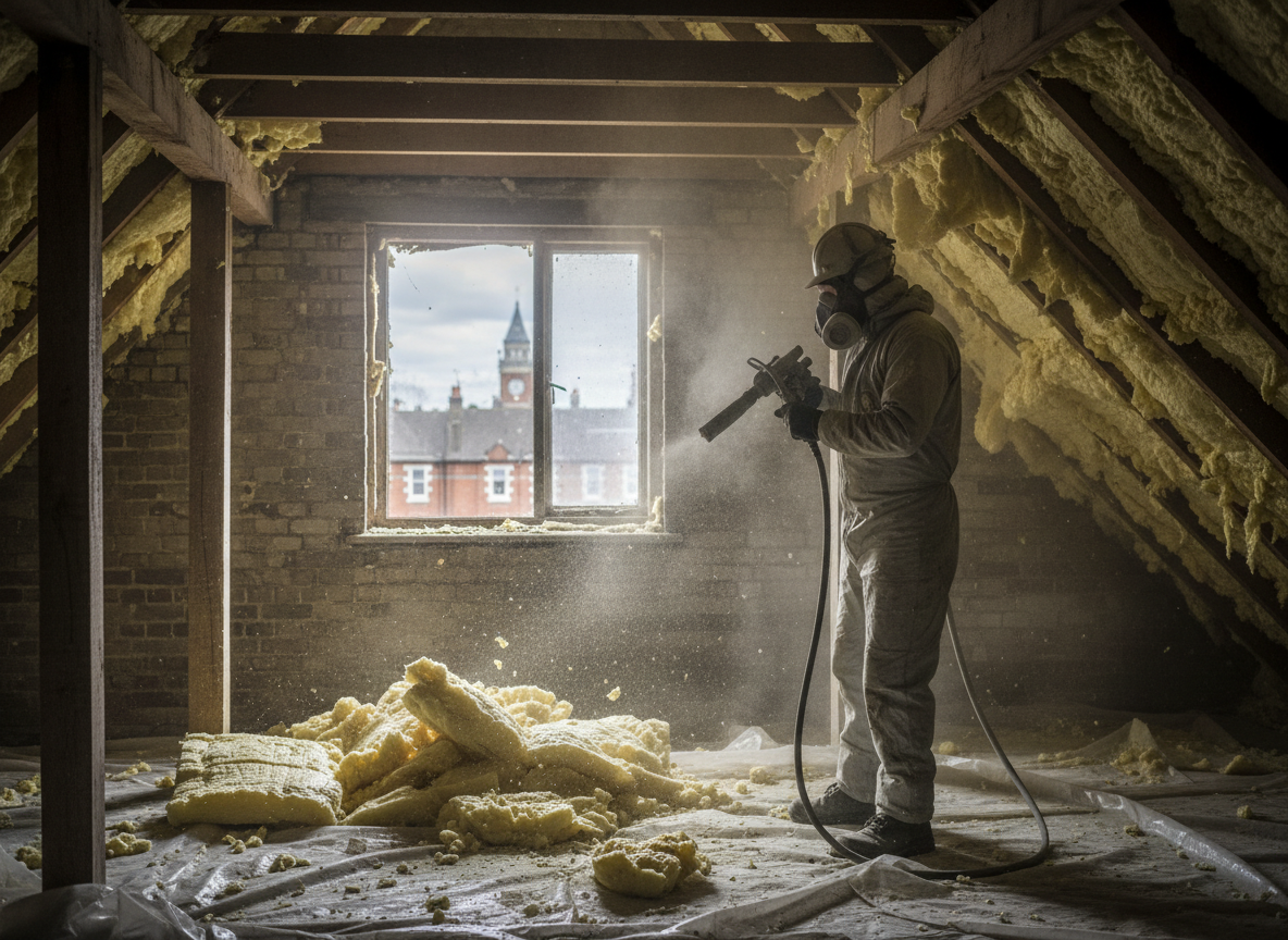 Sand Blasting Spray Foam Insulation Removal in London, Greater London